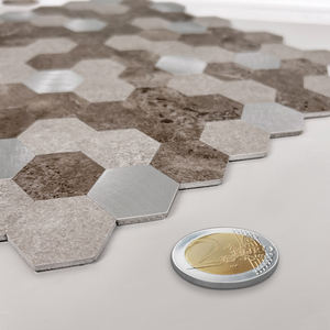 Carreaux hexagonaux adhésifs <span class=keywords><strong>marron</strong></span> argenté Vivid Tiles pour crédence, installation facile, à peler et coller, pour la décoration murale de cuisine et salle de bain - Product Image 3