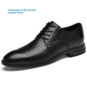 Zapatos informales de verano para hombre, de cuero hueco, con punta redonda, transpirables, cómodos, con cordones, suela de goma antideslizante - Product Image 2