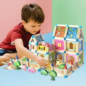 268 pièces Enfants Maître de L'architecture Blocs De Construction Jouet Créatif Château Enfants Éducatifs En Bois Jouet - Product Image 1