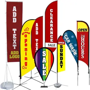 Outdoor Reclame Goedkope Strand Vlag Vliegende Banner Tear Drop Vlag En Feather Vlag Banner Afdrukken