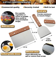 Kit d'accessoires professionnels pour plancha à surface plate, 8 pièces, en acier inoxydable robuste, outils de barbecue, ensemble de spatules pour la cuisson en plein air