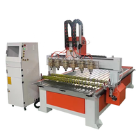 Machine de gravure/fraisage CNC multi-broches pour le bois 3D, avec moteur de broche 3,2-9 kW et pompe, compatible NC Studio/Mach3 RichAuto/Syntec
