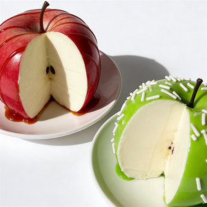 Décoration de plat pomme rouge, tranches de pomme verte, présentoir en mousse plastique écologique, modèle de maison de poupée, dessert, sauce cannelle, maison miniature - Product Image 1