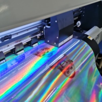 Film publicitaire autocollant en vinyle holographique laser arc-en-ciel à solvant écologique, en promotion
