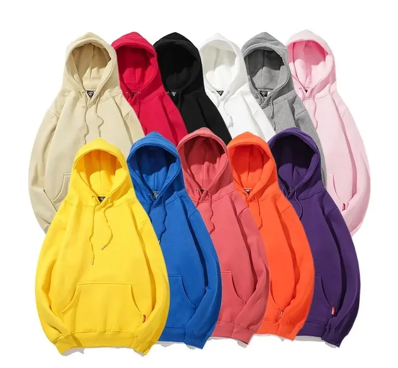 Wholesale custom cheep winter solid color plain Unisex Pullover sublimation polyester hoodies for Men and Women