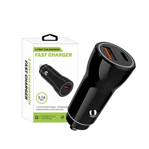 Best Selling items 2023 2 Port Usb Car Charger Mini Type c Smart Phone Car Phone Charger