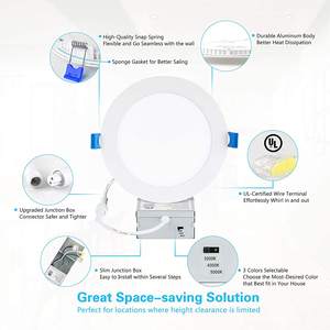 <span class=keywords><strong>6</strong></span><span class=keywords><strong>นิ้ว</strong></span>บางเฉียบหรี่แสงได้3CCT นำ<span class=keywords><strong>โคม</strong></span><span class=keywords><strong>ไฟ</strong></span>เพดานปิดภาคเรียนที่มี J-Box 12วัตต์นำแผง<span class=keywords><strong>โคม</strong></span><span class=keywords><strong>ไฟ</strong></span><span class=keywords><strong>ดาวน์</strong></span><span class=keywords><strong>ไล</strong></span><span class=keywords><strong>ท์</strong></span> - Product Image 3
