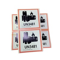 Autocollant adhésif pour batterie au lithium, vinyle brillant, étanche, étiquette de marchandises dangereuses pour expédition