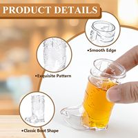 Mini dapat digunakan kembali plastik bening koboi Boot Shot kaca untuk koboi ulang tahun pesta Bachelorette dekorasi koboi Boot Shot