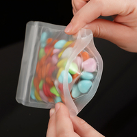 Sachet refermable mat givré transparent laminé anti-humidité pour bonbons et céréales, pochette autoportante pour emballage alimentaire