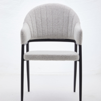 Chaise de salle à manger rembourrée design, luxe moderne, pieds en acier inoxydable, pour hôtel et restaurant.