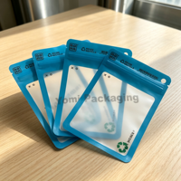 Kantong Plastik Mylar Ziplock Kedap Air Segel Tiga Sisi untuk Kemasan Produk Elektronik, Kabel Data Ponsel, dan Kabel Earphone