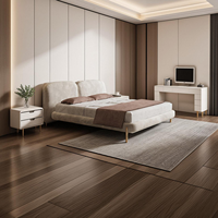Lit Moderne de Luxe en Velours Rembourré, Cadre en Bois Massif, Lit Doux avec Éponge Haute Densité, Double ou King Size, Meuble de Chambre à Coucher