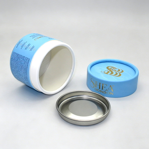 Boîte d'emballage cylindrique ronde de luxe personnalisée avec logo, hermétique, de qualité alimentaire, pour thé en vrac/poudre de protéines, avec couvercle métallique - Product Image 3