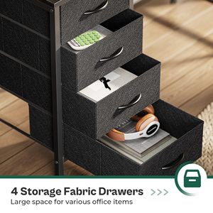 Escritorio de Computadora SENYU Huuger PB & Metal con Cajón, Duradero, Fácil de Limpiar, Moderno, para Oficina en Casa o Estudio, Patas en Forma de X, Acabado Negro - Product Image 3