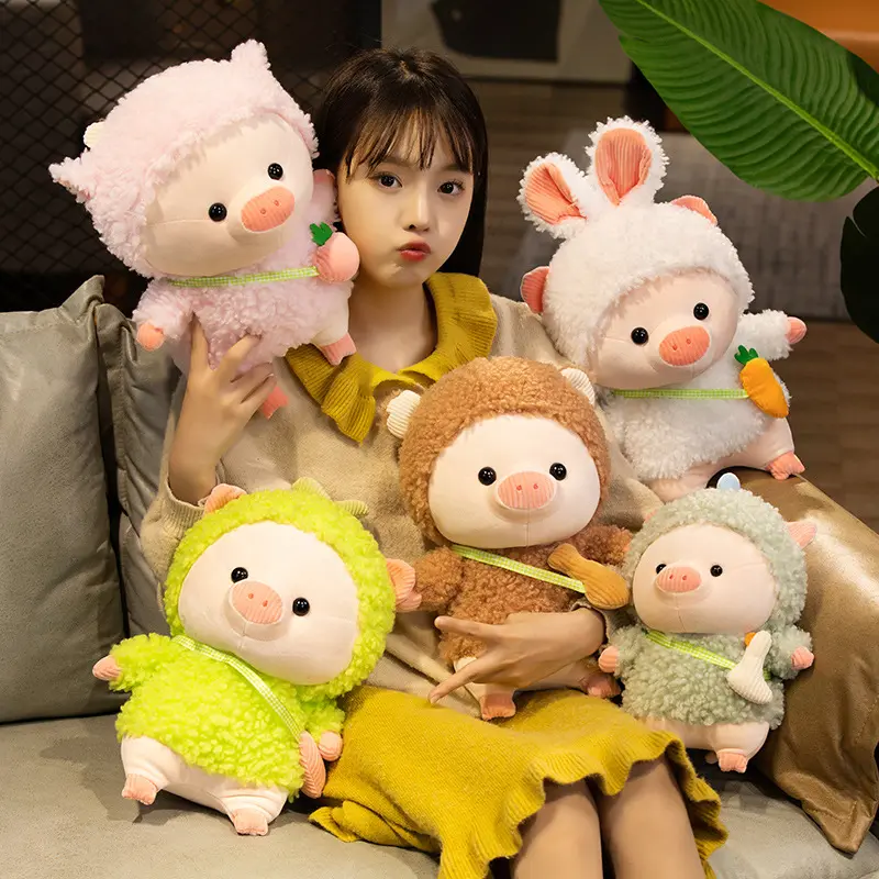 Grosir OEM Kawaii 28-38cm celengan indah berpakaian boneka hewan Piggy mainan mewah menggemaskan hadiah ulang tahun lembut Pelikan