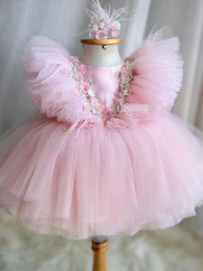 Fashion Fluffy Sequin Puffy Trailing Pageant <strong>Dress</strong> for <strong>Girls</strong> <strong>Gold</strong> pink <strong>Flower</strong> <strong>Girl</strong> <strong>Dress</strong> - Product Image 4