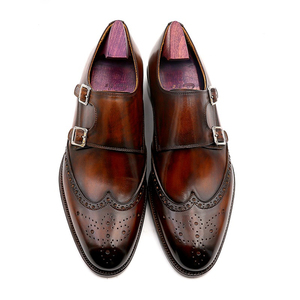 Chaussures Oxford <span class=keywords><strong>Goodyear</strong></span> Welt pour Hommes, avec Boucle de Ceinture, Noires, pour Bureau et Affaires, Chaussures de Créateur Personnalisées pour Hommes - Product Image 2