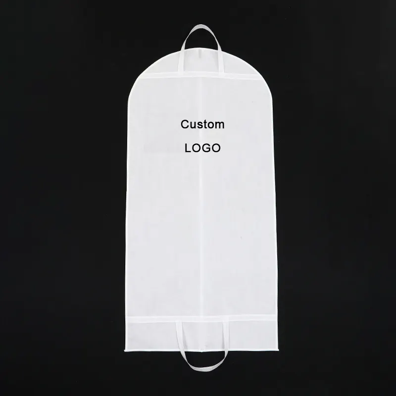 Custom Logo di marca di lusso borsa per abiti in tessuto copri polvere vestito portaoggetti con cerniera sacchetti di indumento con manici
