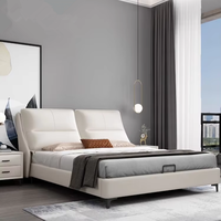XTB-005 OEM/ODM Lit de luxe moderne européen pour chambre à coucher, mobilier de lit souple extensible King Size Double en bois de pin massif avec bordure entièrement scellée