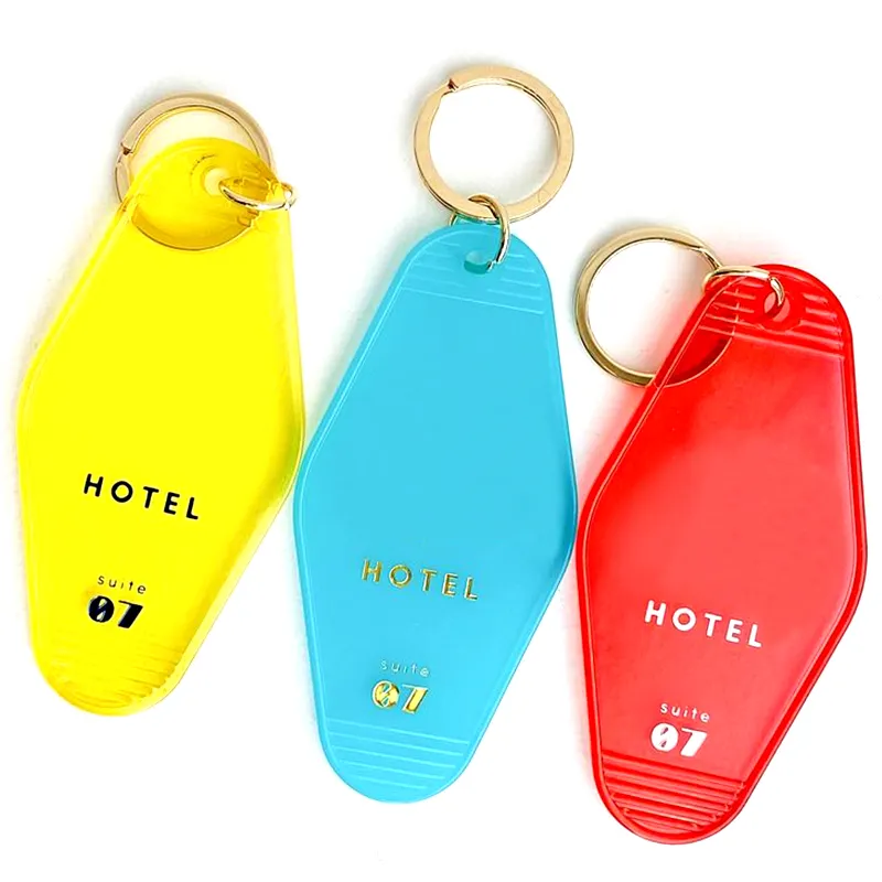 Porte-clés personnalisé en plastique acrylique, pour hôtel, Logo vierge, ABS, étiquette de clé, Design de moël, pièces