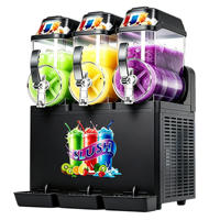 Machine à slushie professionnelle Baiwin en acier inoxydable de qualité alimentaire, 2 réservoirs, électrique, pour restaurants, bars à thé au lait Boba