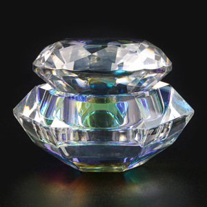 Bol à ongles en verre taillé diamant avec couvercle, récipient pour monomère liquide, coupelle de manucure, outil professionnel pour le nail art en salon - Product Image 2