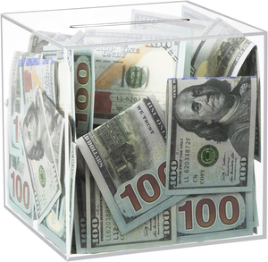 Hiện Đại Rõ Ràng Acrylic Con Heo Đất Ngân Hàng Tiền Thật Hiển Thị Rack & Đồng Xu Tiết Kiệm Jar Tiền Trong Suốt Hộp Cho Người Lớn - Product Image 1