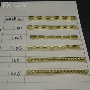 कस्टम सजावट लोहा पीतल सोने के रंग फ्लैट पर अंकुश लगाने एल्यूमीनियम श्रृंखला धातु कुंजी पर्स कंधे का पट्टा श्रृंखला हैंडबैग बटुआ श्रृंखला