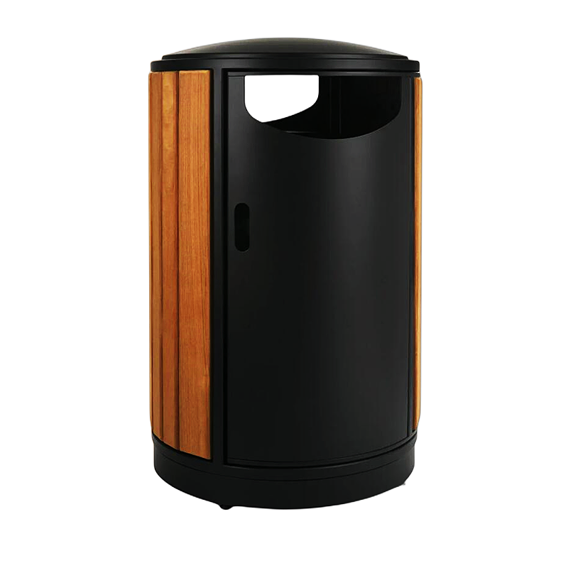 45 Gallon Customized Public Dustbin Garden Garbage Container Waste Bin Park Wood Outdoor Trash Bin
