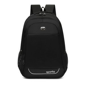 Laptop <b>Backpack</b> Men Large Capacity Business Travel Shoulder <b>Straps</b> Solid Color Black Sports Design - Product Image 1