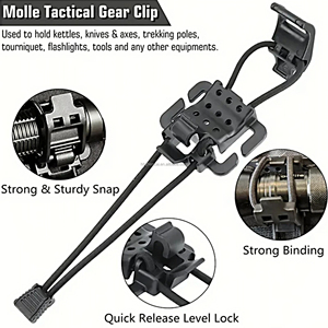 Clip d'équipement tactique-Attache polyvalente pour couper le matériel dans le sac à dos Utilisé pour tenir les lampes de poche, le garrot, les bâtons de marche - Product Image 2