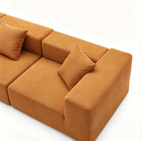Canapé modulaire en velours côtelé, assise extra profonde de 62 cm, canapé en tissu sans accoudoirs à combinaison libre pour salon et appartement