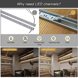 Profilé en aluminium en forme de U pour bande LED avec diffuseur en PC laiteux pour éclairage LED - Product Image 5