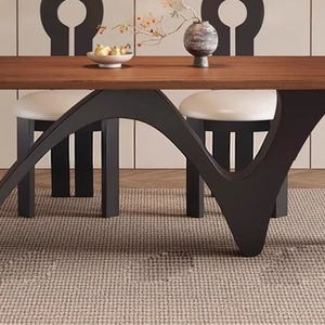 Hiện đại sang trọng bằng gỗ hình chữ nhật bàn ăn và ghế đặt một bảng với sáu ghế cho phòng khách hoặc nội thất căn hộ - Product Image 1