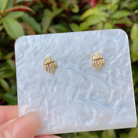 1 paire de clous d'oreille en cuivre plaqué or 18 carats, style marin, étoile de mer, crevettes, 1 paire