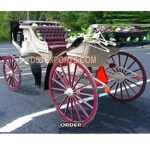 Luxury Indian Wedding Royal Horse-Drawn Carriage <b>Buggy</b> Customized Color Metal & Wood <b>Lightweight</b> Elegant Open Seating - Product Image 1