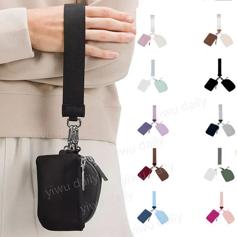Mini Reißverschluss-Armbandbrieftasche für Damen Doppeltasche Armband tragbarer Schlüsselanhänger Brieftasche Münze Geldbeutel Mini-Damen-Geldbeutel