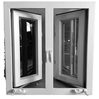 Ventana Francesa de Diseño Europeo con Pantalla de Fibra de Vidrio, Vinilo UPVC, Doble Acristalamiento, Color Blanco, Abatible, con Opción Automática