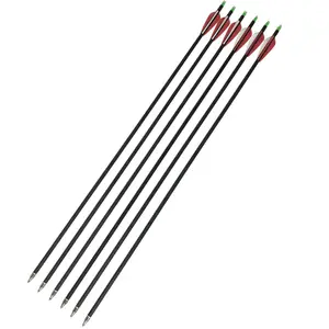 Archery Spine 500 Mix Carbon Arrow with Replaceable Arrowhead Recurve Compound Bow Hunting Shooting Accessories