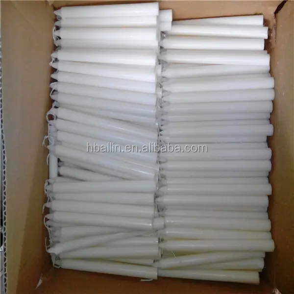 Hanukkah candles factory white wax 100% paraffin wax China candle making machine / Velas stick candle