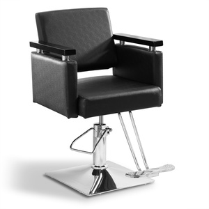 Sillas de Barbería Tradicionales con Bomba Hidráulica de Alta Resistencia, Reposapiés Ajustable y Base Cuadrada Duradera - Product Image 1