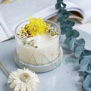 Vente en gros de cire de soja versée à la main arôme personnalisé bocal en verre de marque privée fleur sèche bougie parfumée velas de aromaterapia - Product Image 2