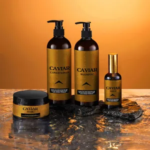 Label pribadi sampo pertumbuhan rambut rontok sampo kaviar rambut dan kondisioner set untuk wanita