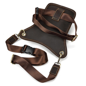 Sac de ceinture en cuir pour hommes européens et américains rétro Crazy Horse sac de jambe en cuir loisirs <span class=keywords><strong>sortie</strong></span> sac de téléphone portable 2025 - Product Image 4