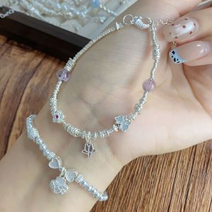 สร้อยข้อมือเงินแท้ 999 ประดับเพทายรูปหัวใจ สำหรับผู้หญิง สวมใส่ได้ทุกวัน เครื่องประดับคุณภาพดี - Product Image 3