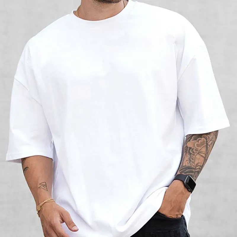 Tshirt Oversized Tee Em Branco Barato Dos Homens de Poliéster Esporte Rápido Tshirt Ginásio Curto Designer T Shirt Impressão Personalizada Logotipo Fitness T-sh