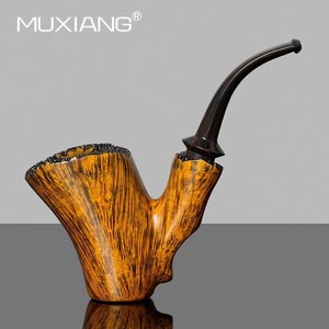 Bent Tobacco Pipe Briar Wood 3mm Mouthpiece Vulcanized Rubber Wholesale Smoking Pipe - Product Image 2
