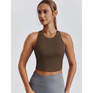 Women Sports Bra <b>High</b> Neck Racerback Padded Yoga <b>Top</b> Breathable Quick Dry Workout Crop Tank Longline Seamless Fit - Product Image 2