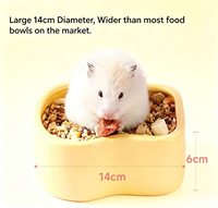 Bol en céramique pour hamster, motif pain grillé, base lourde antidérapante, résistant aux morsures, petit plat d'alimentation pour animaux de compagnie, facile à nettoyer, design mignon